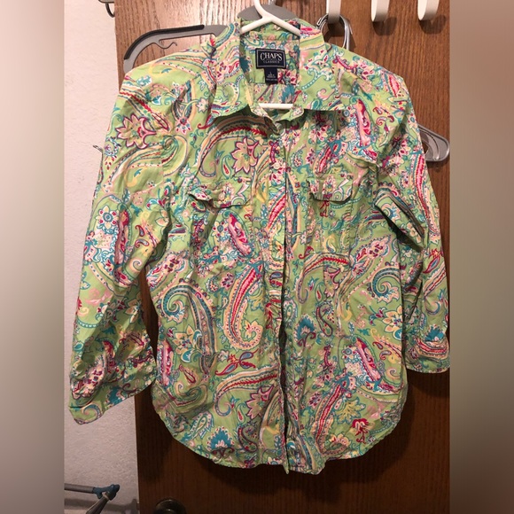 Chaps by Ralph Lauren Colorful Paisley Cotton Shirt- 97A $30 or $25 w/offer - Picture 1 of 4